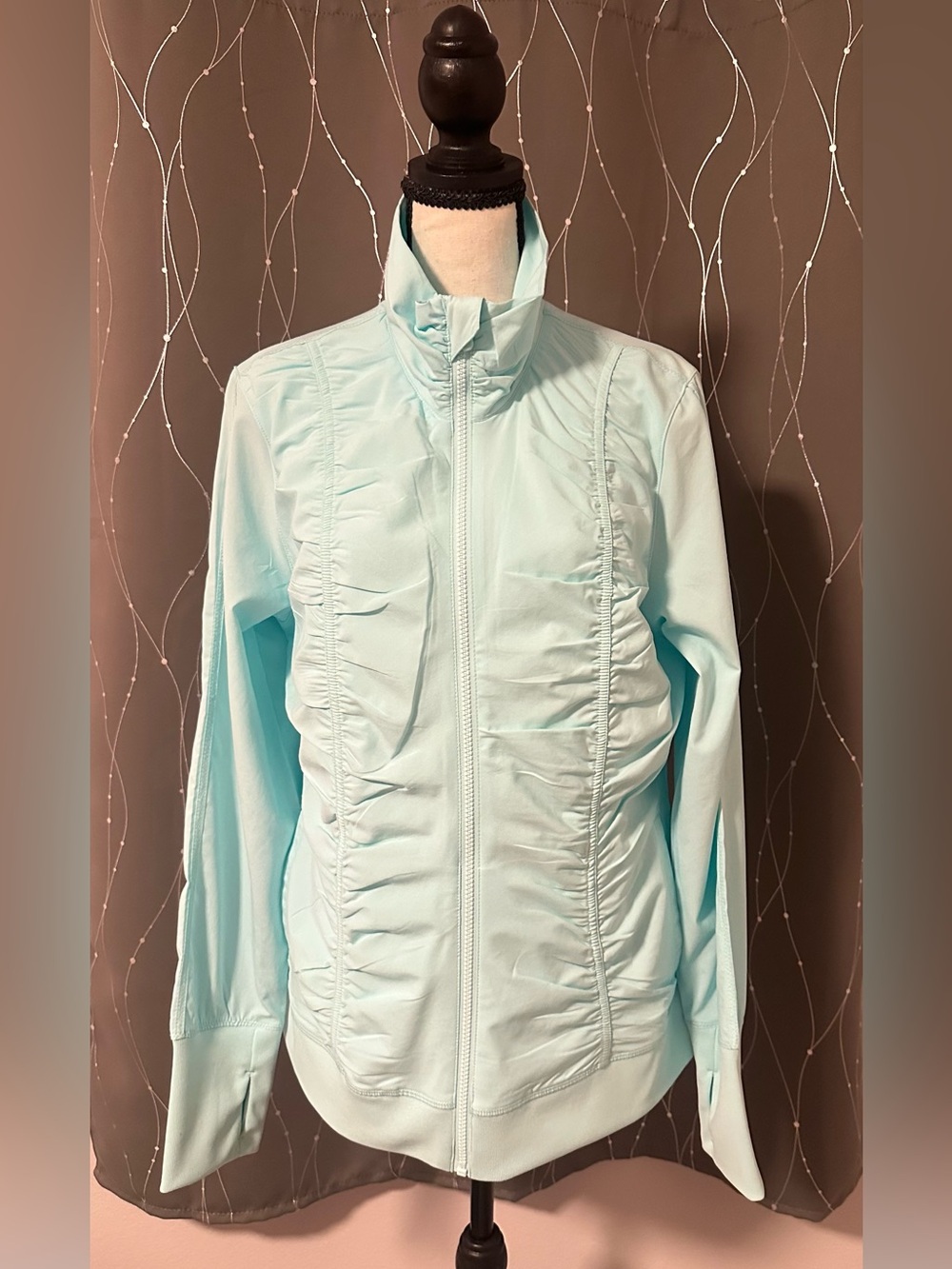 Fila Light Aqua Ruched Full‑Zip Women’s Jacket
